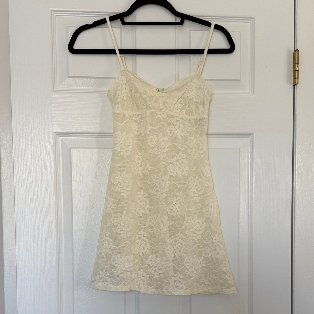 NW! WeWoreWhat Lace Rosette Mini Dress